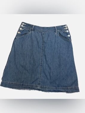 Chaps Light Denim A-Line Jean Skirt